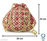  Women's Rajasthani Traditional Potli Bag  - Red